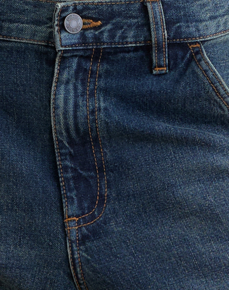 Low Rise Cinch Twisted Seam Jean in Dirty Green