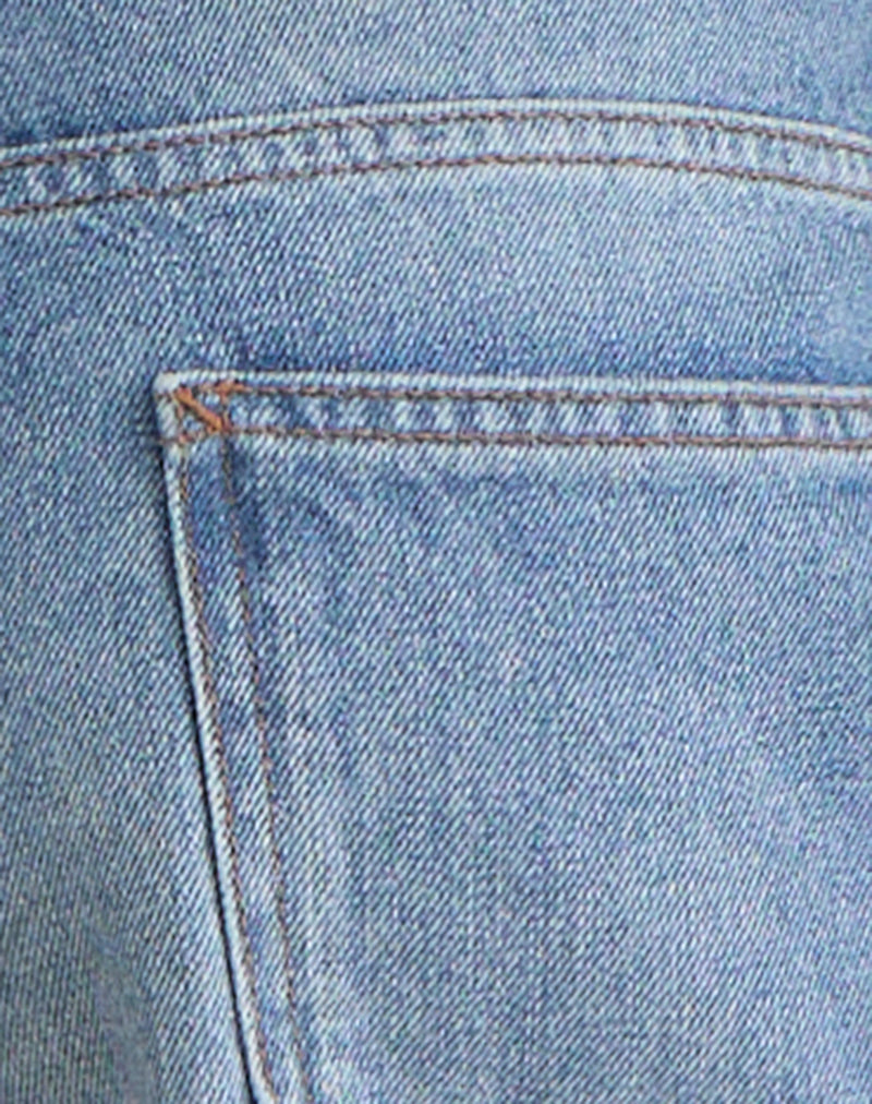 Low Rise Roomy Jeans in Bright Blue Used