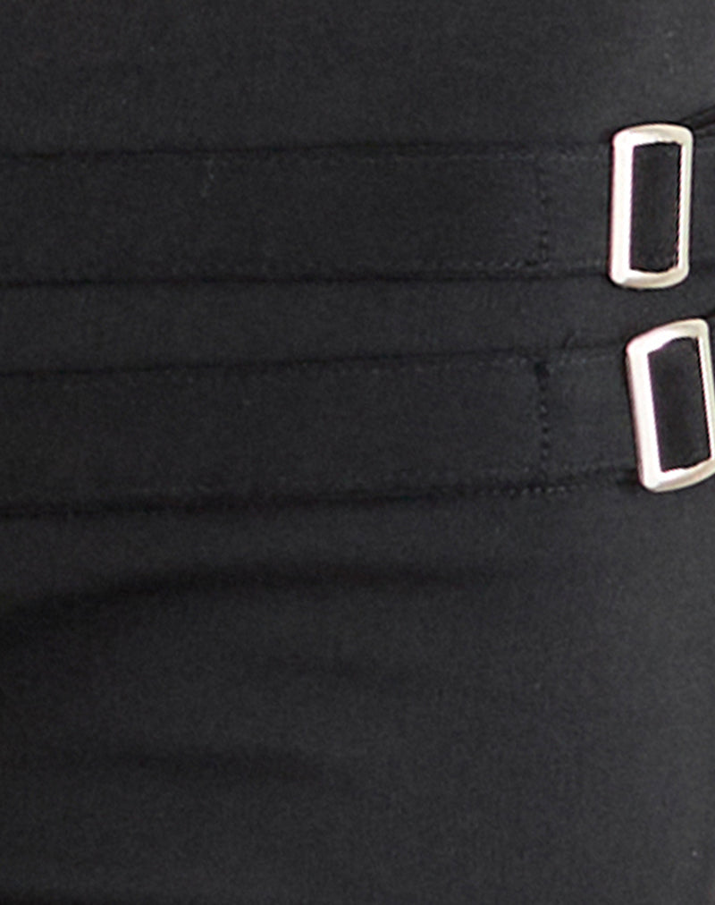 Mardhu Trouser with Double Buckle in Tailoring Black