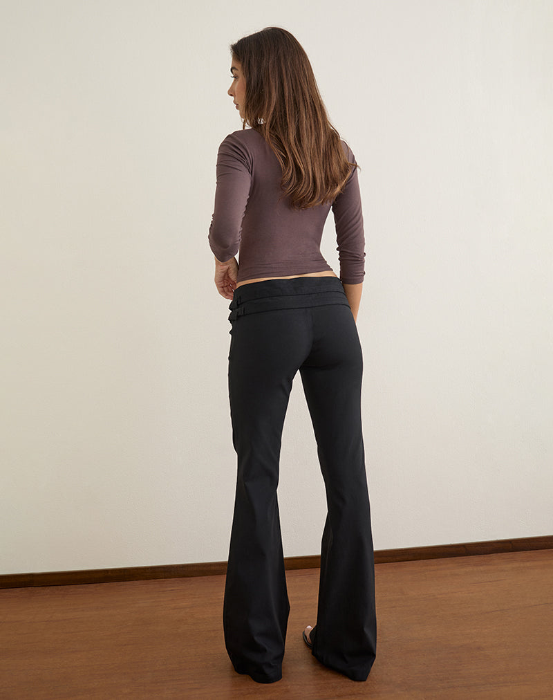 Mardhu Trouser with Double Buckle in Tailoring Black