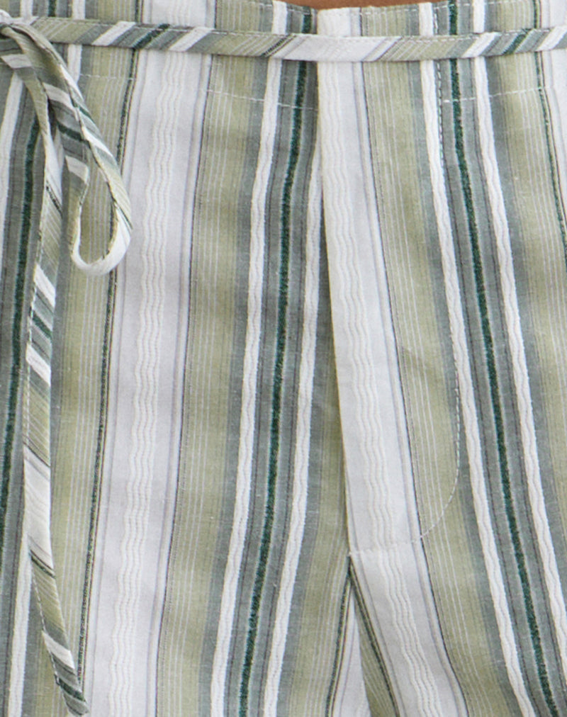 Morino Trouser in Sage Stripe