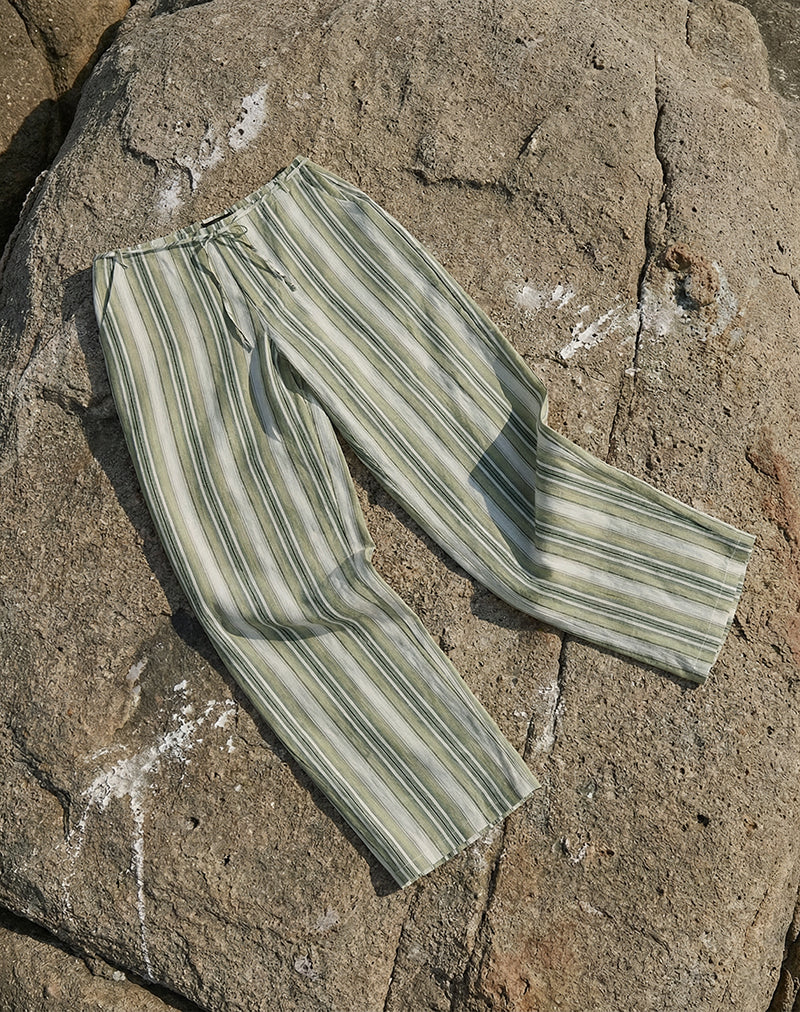 Morino Trouser in Sage Stripe