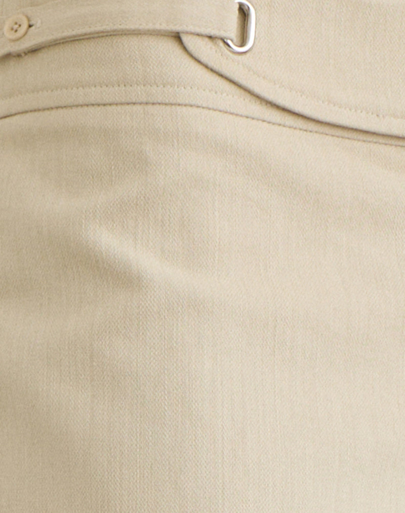 Nalita Trouser in Beige with Buckle Waist