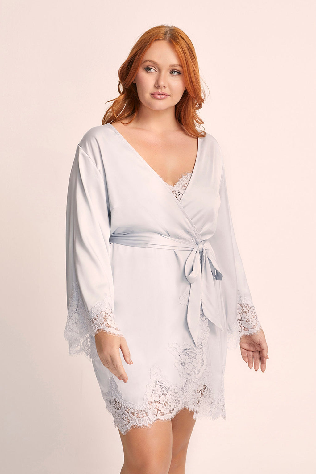 Sian Lace Robe - Eggshell Blue