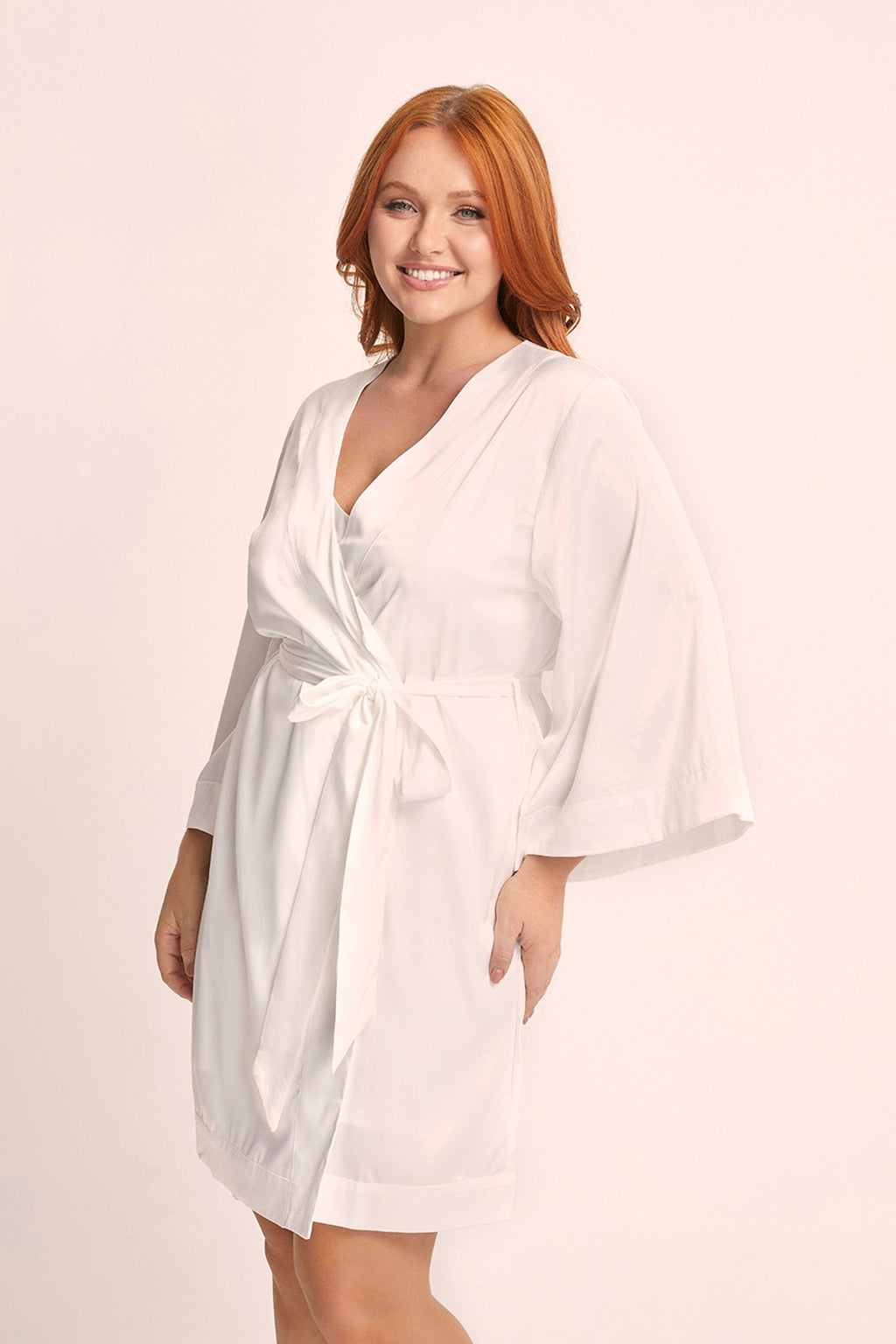 Jasmine Short Robe - White