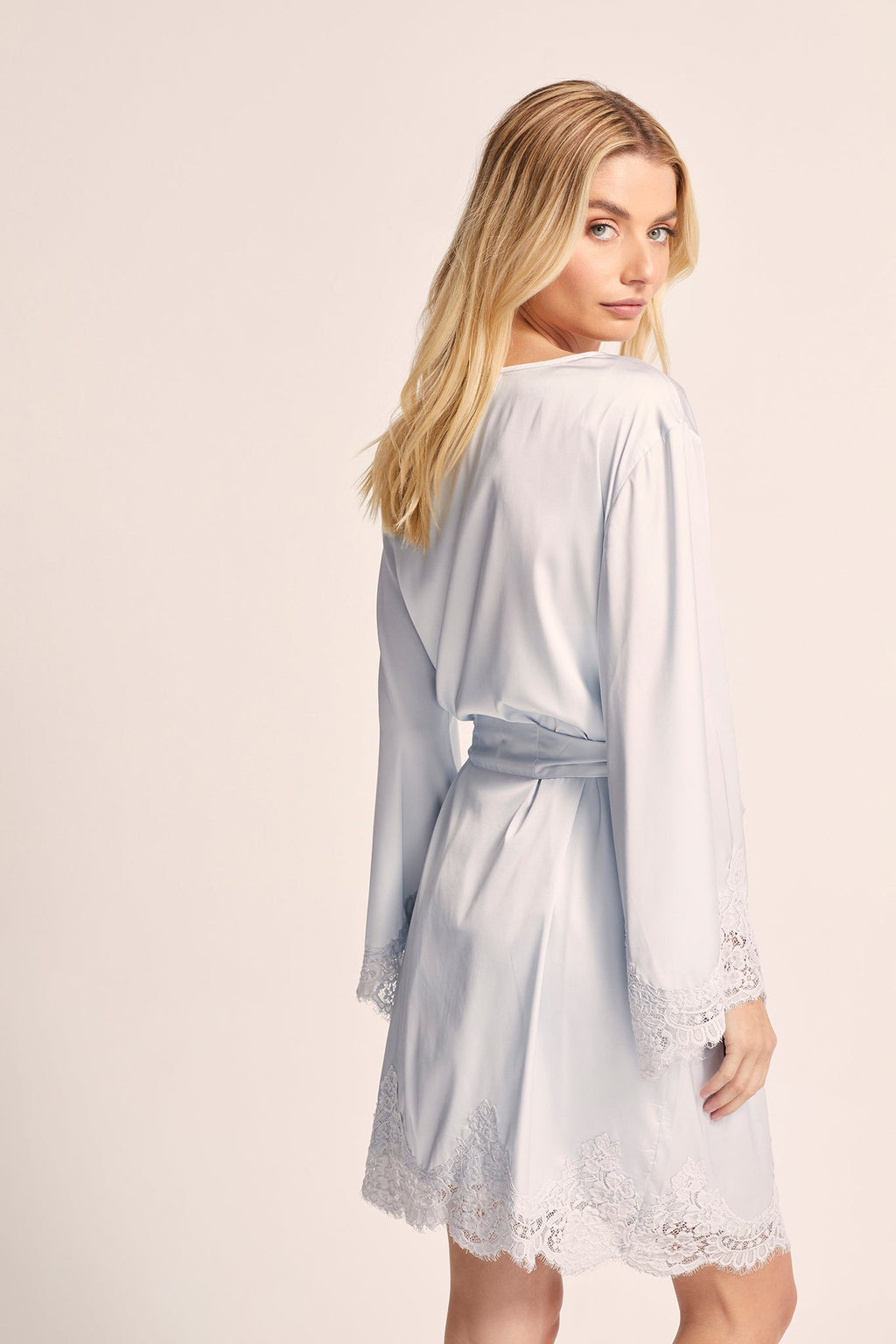 Sian Lace Robe - Eggshell Blue