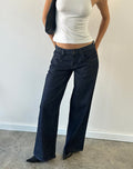 Low Rise Roomy Jeans in Stripe Indigo