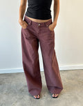 Low Rise Roomy Jeans in Burgundy