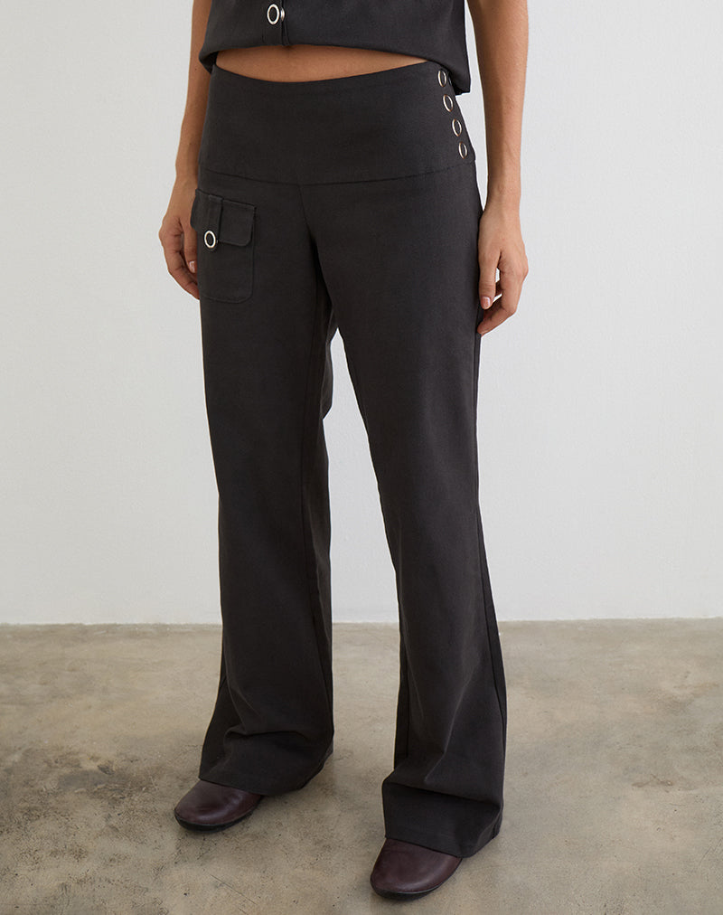 Alora Pocket Trouser in Dark Grey