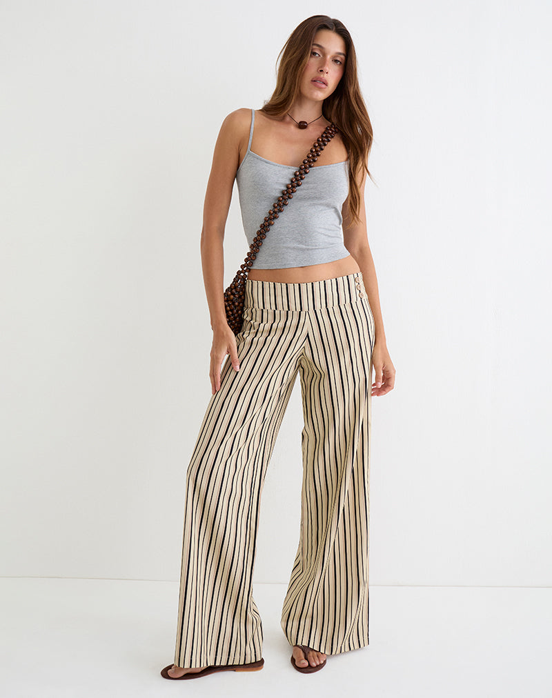 Rysele Trouser in Neutral Stripe Beige