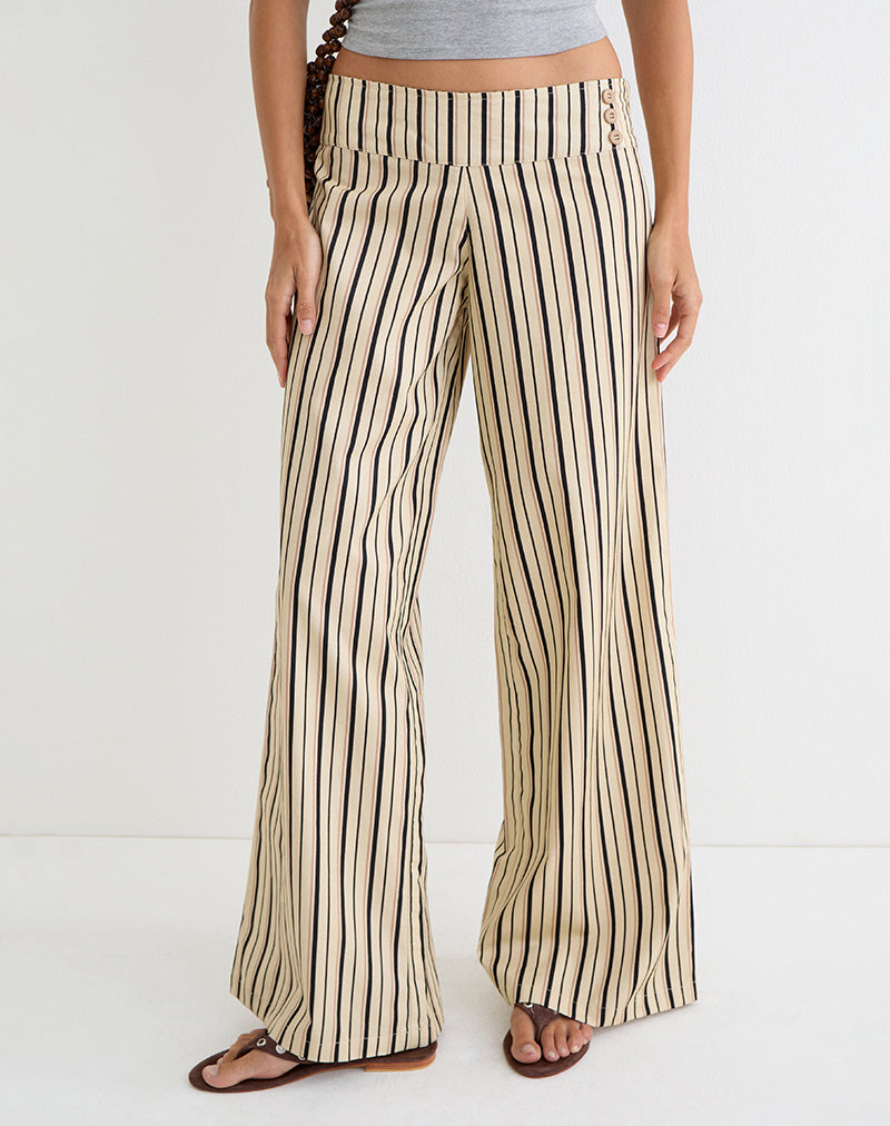 Rysele Trouser in Neutral Stripe Beige