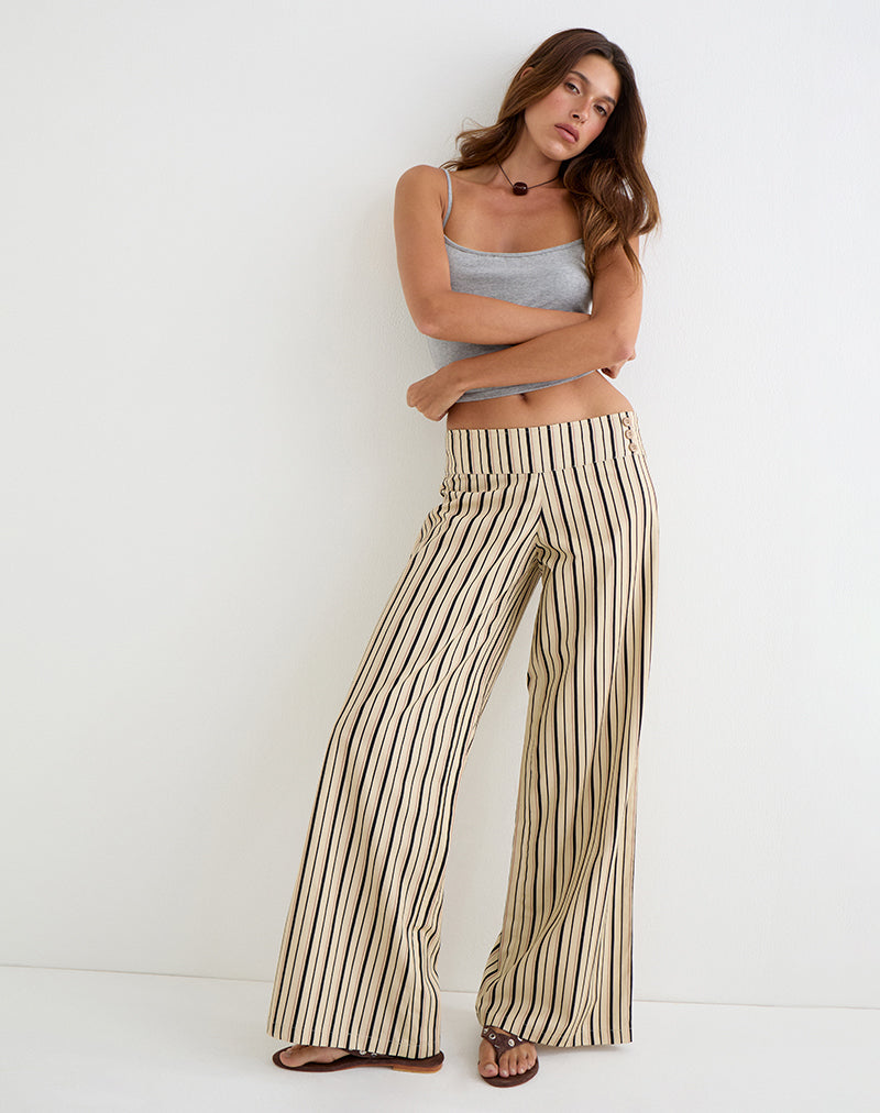 Rysele Trouser in Neutral Stripe Beige