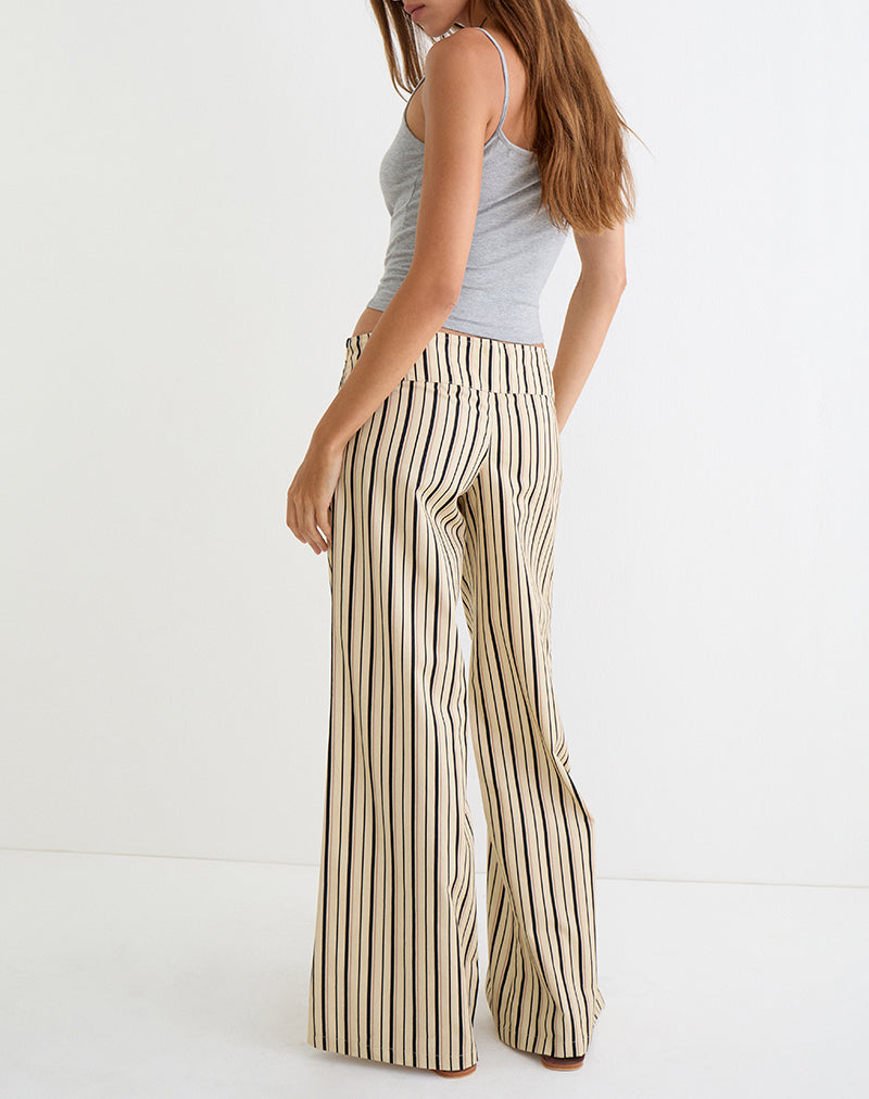 Rysele Trouser in Neutral Stripe Beige