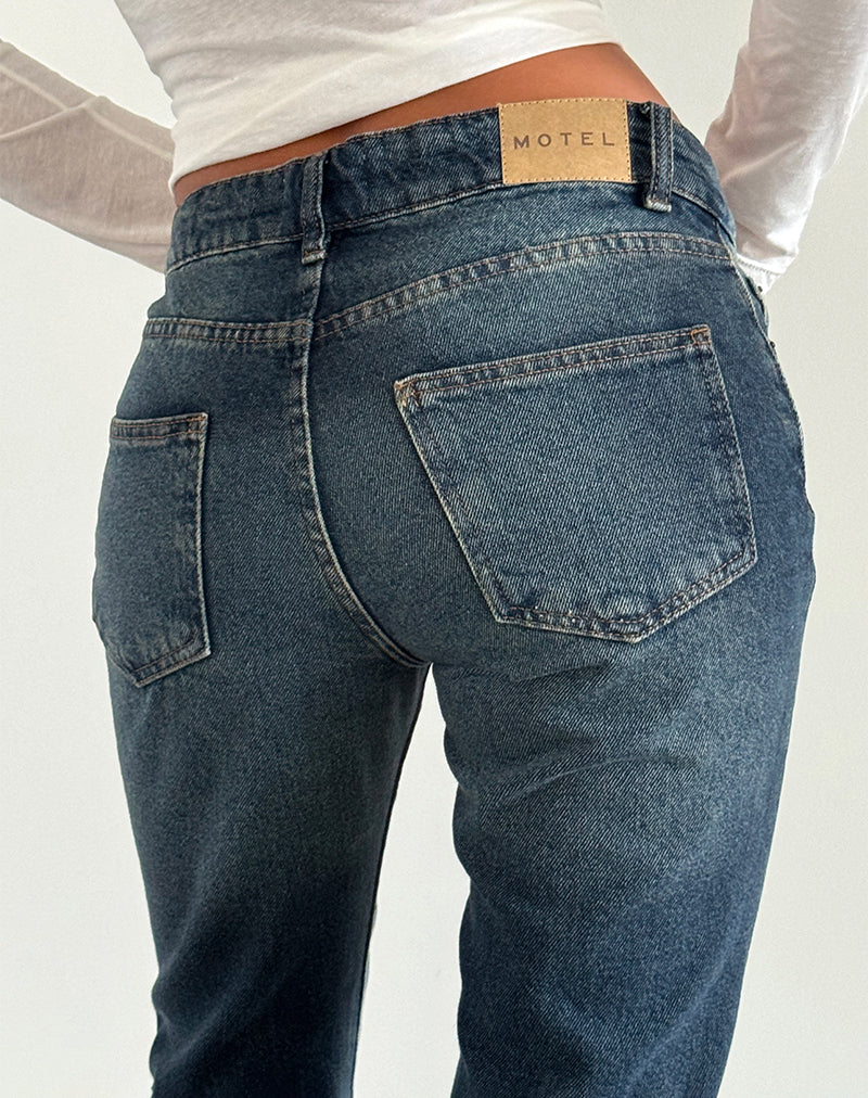 Rigid Low Rise Flare Jeans in Dark Vintage