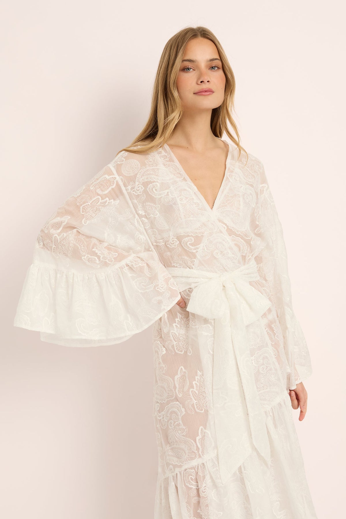 Kalina Lace Kimono Robe