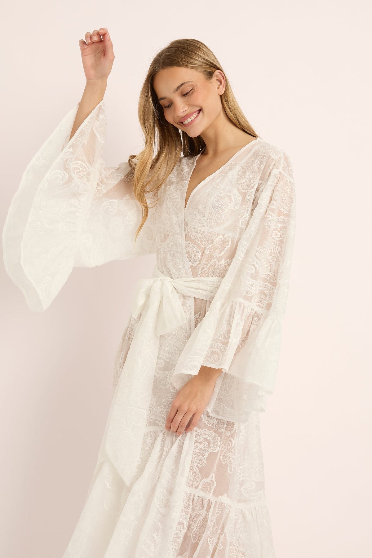 Kalina Lace Kimono Robe