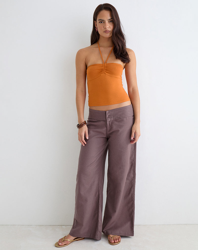 Sadasi Trouser in Linen Deep Taupe