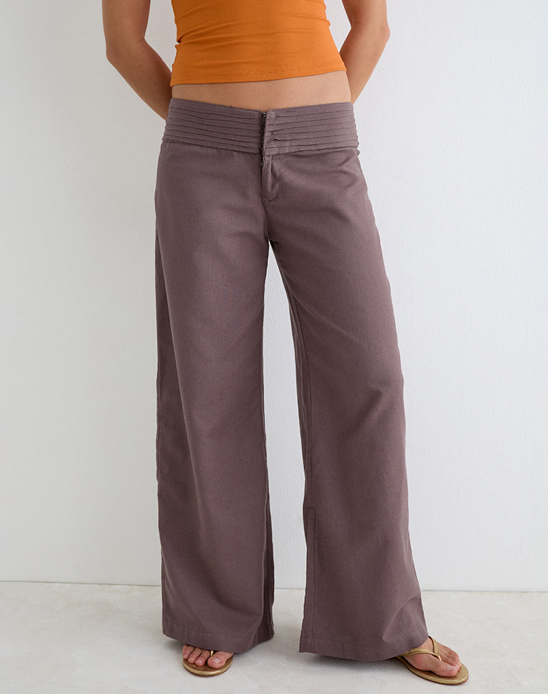 Sadasi Trouser in Linen Deep Taupe