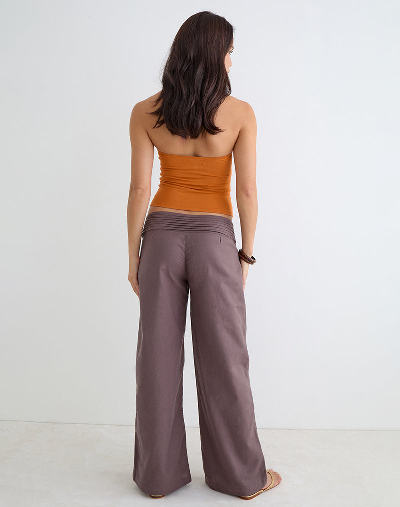 Sadasi Trouser in Linen Deep Taupe