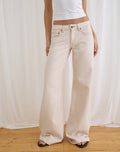 Low Rise Slouchy Flare Jeans in Twill Off White