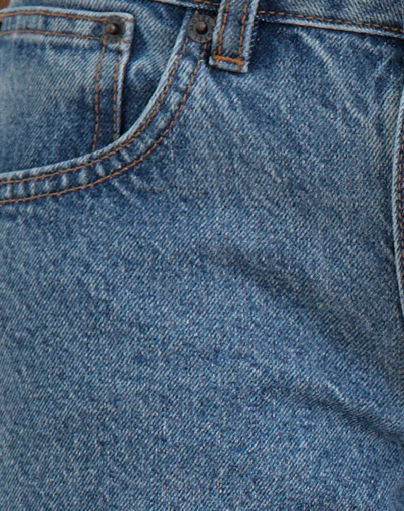 Low Rise Slouchy Flare Jeans in Blue Stone