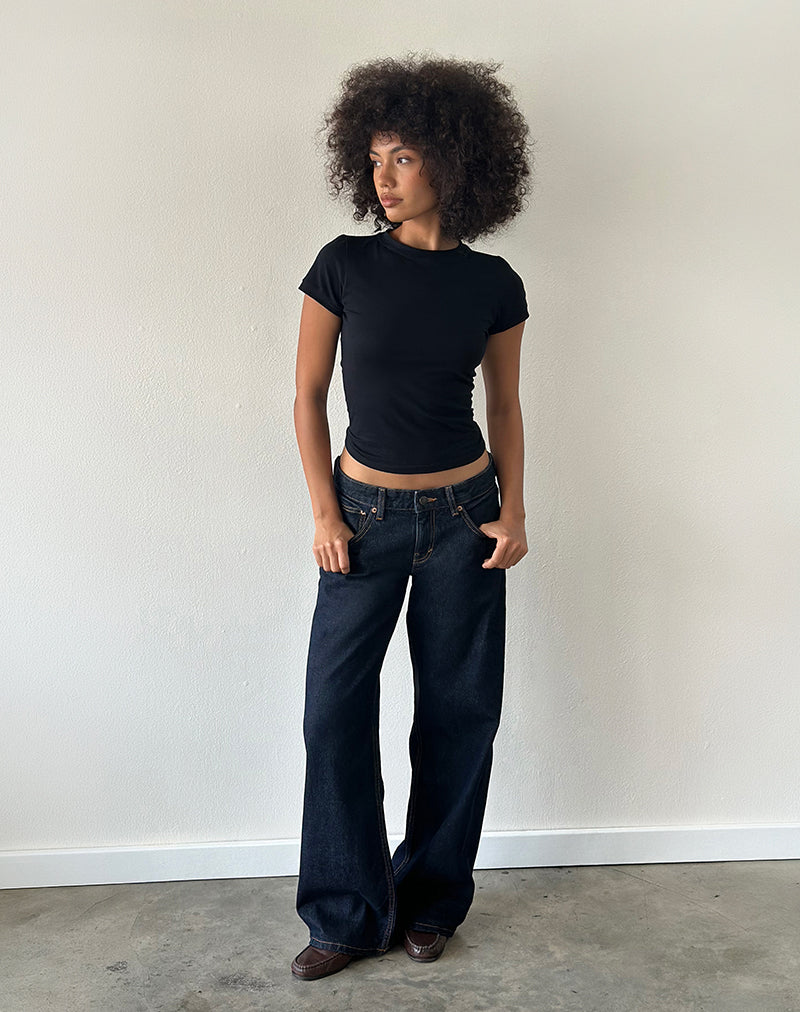 Low Rise Parallel Jeans in Indigo