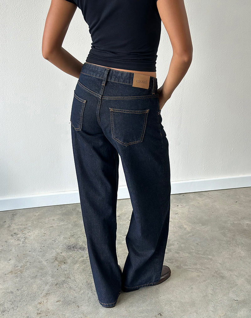 Low Rise Parallel Jeans in Indigo