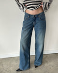 Roomy Extra Wide Low Rise Jeans in Bright Blue