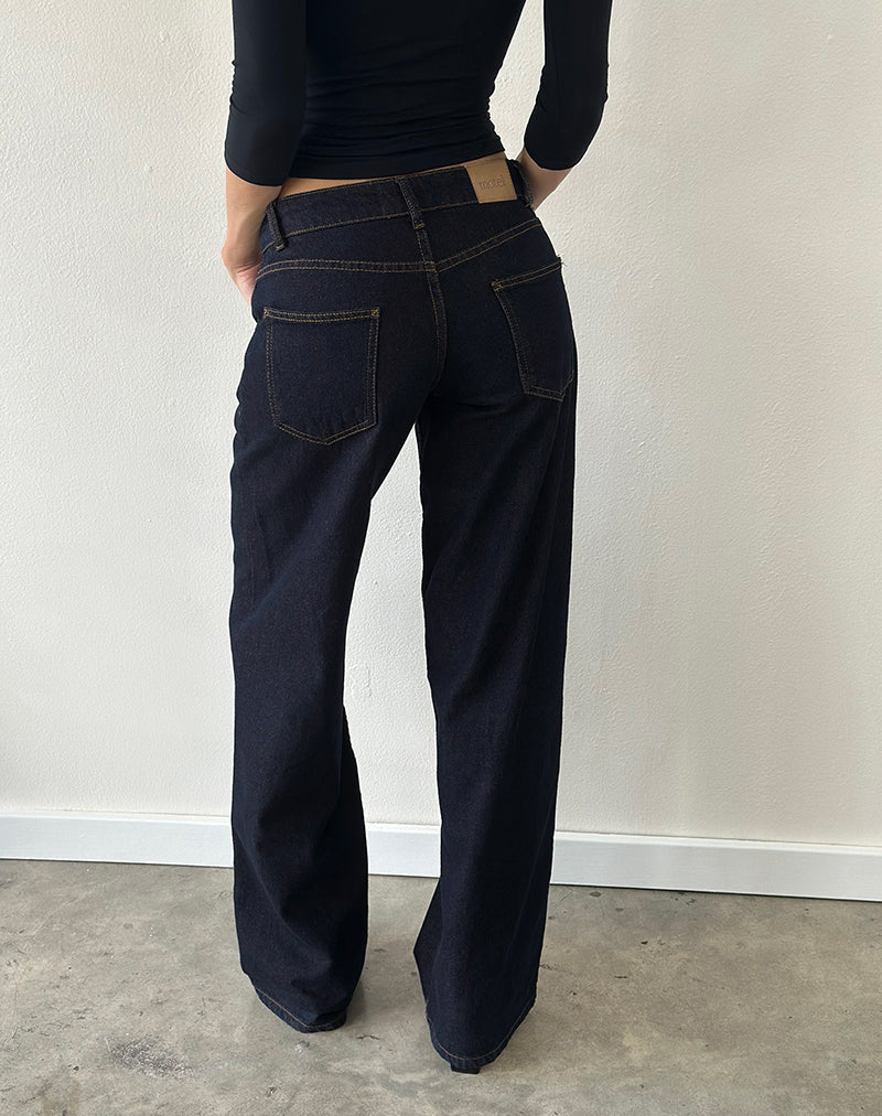 Roomy Extra Wide Low Rise Jeans in Indigo
