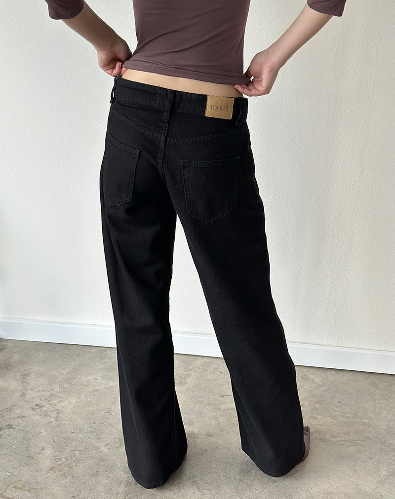 Low Rise Parallel Jeans in Rinse Black