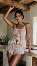Persphone Chiffon Cami Set Dusty Rose