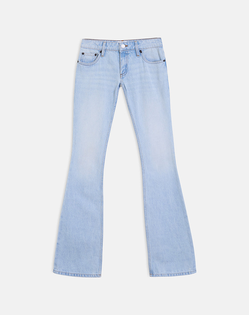 Ultra Low Rise Flare Jean in Sky Blue
