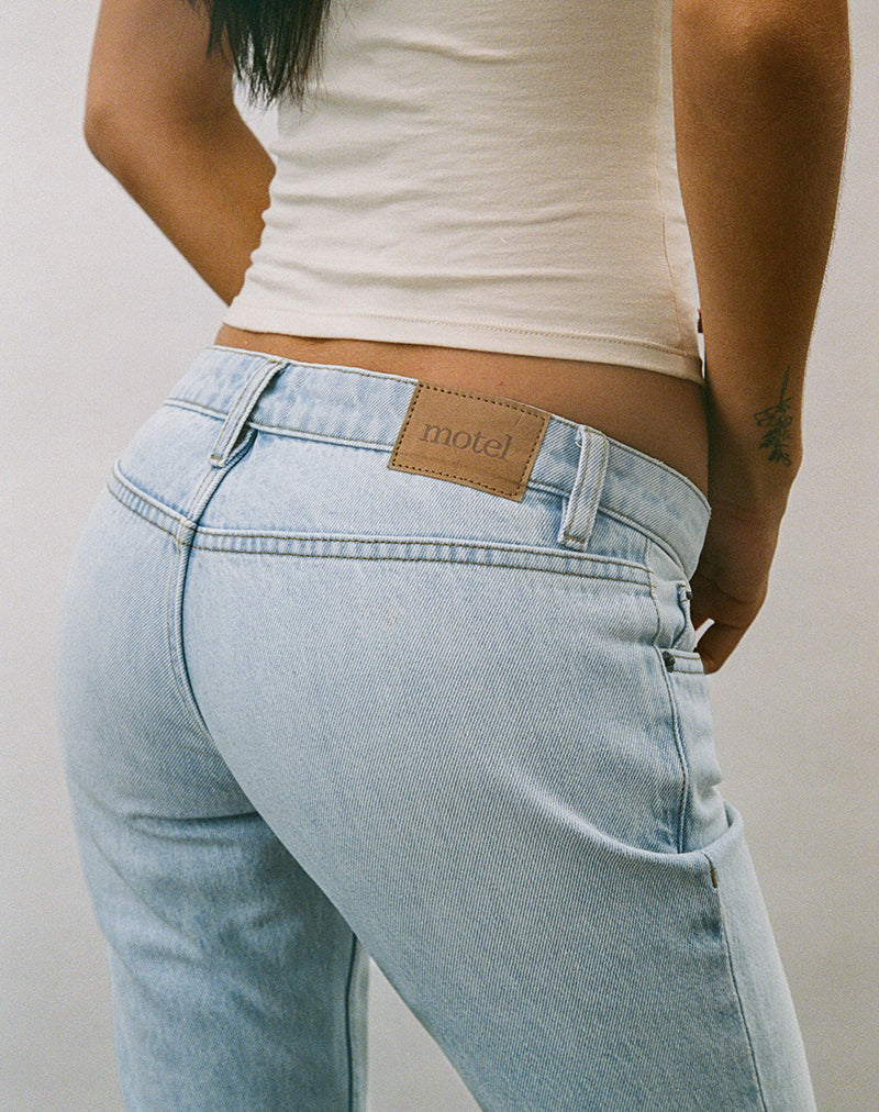 Ultra Low Rise Flare Jean in Sky Blue