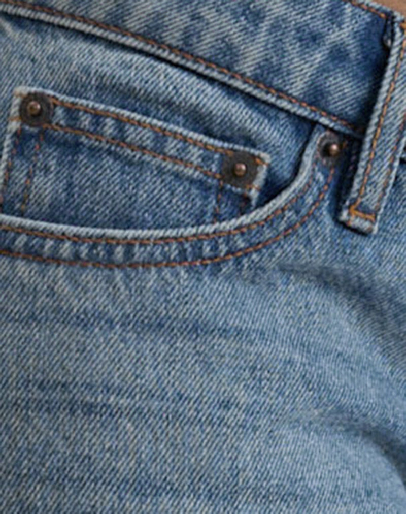 Ultra Low Rise Flare Jean in Slate Blue