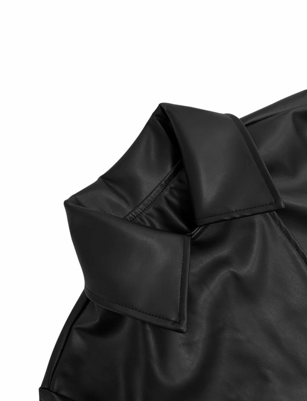 CHIC LEATHER AUTUMN COAT