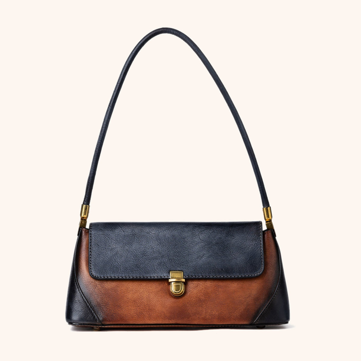 Sac Besace Cuir Bicolore Vintage