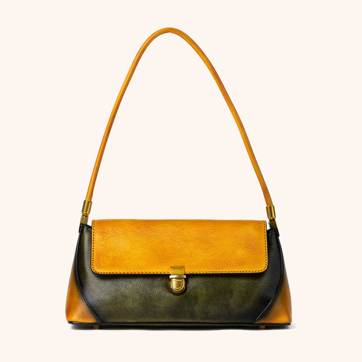 Sac Besace Cuir Bicolore Vintage