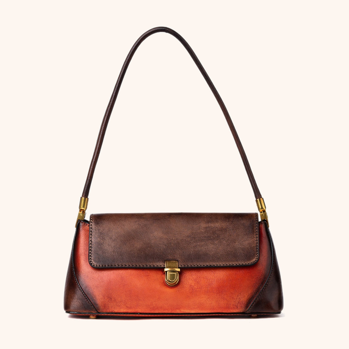 Sac Besace Cuir Bicolore Vintage