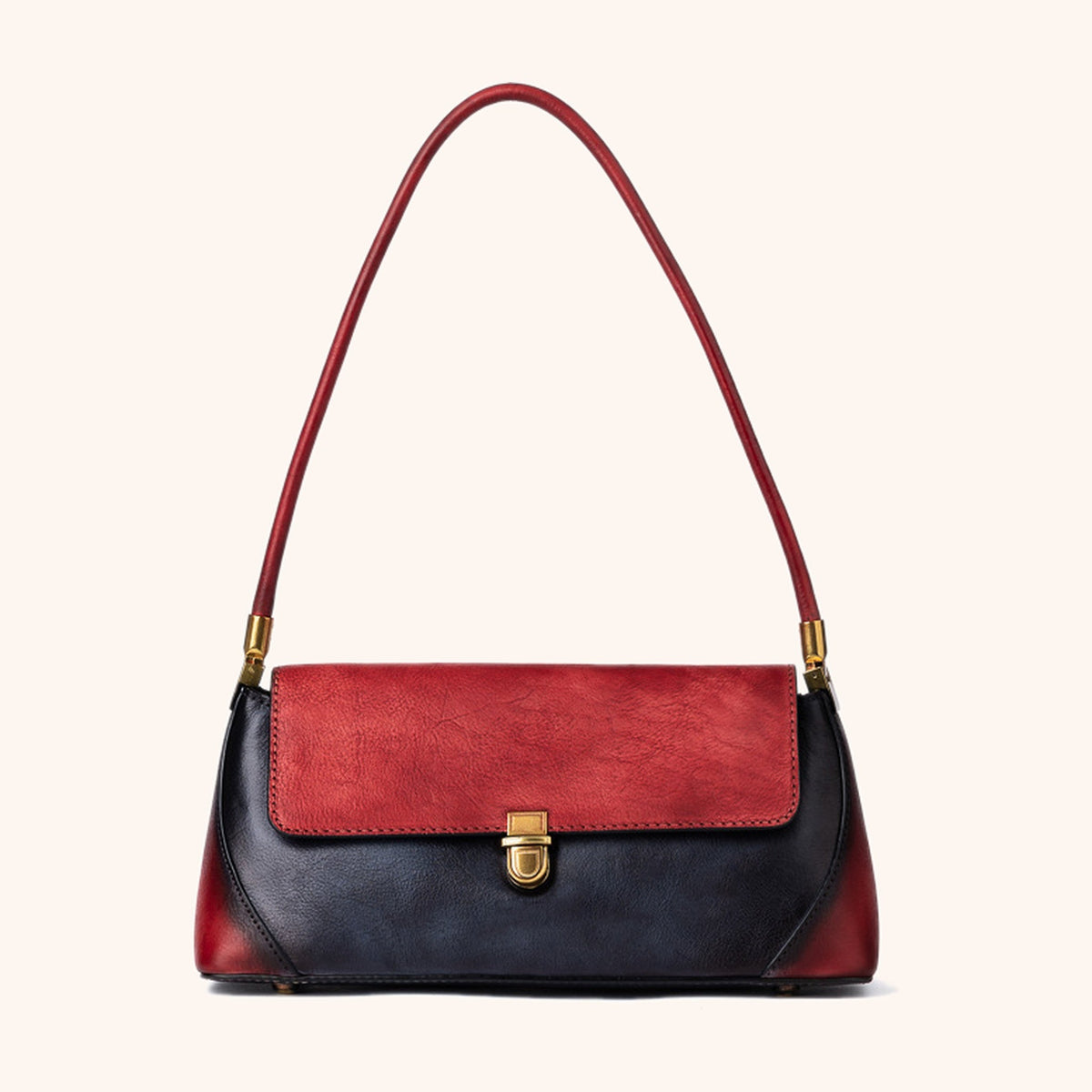 Sac Besace Cuir Bicolore Vintage
