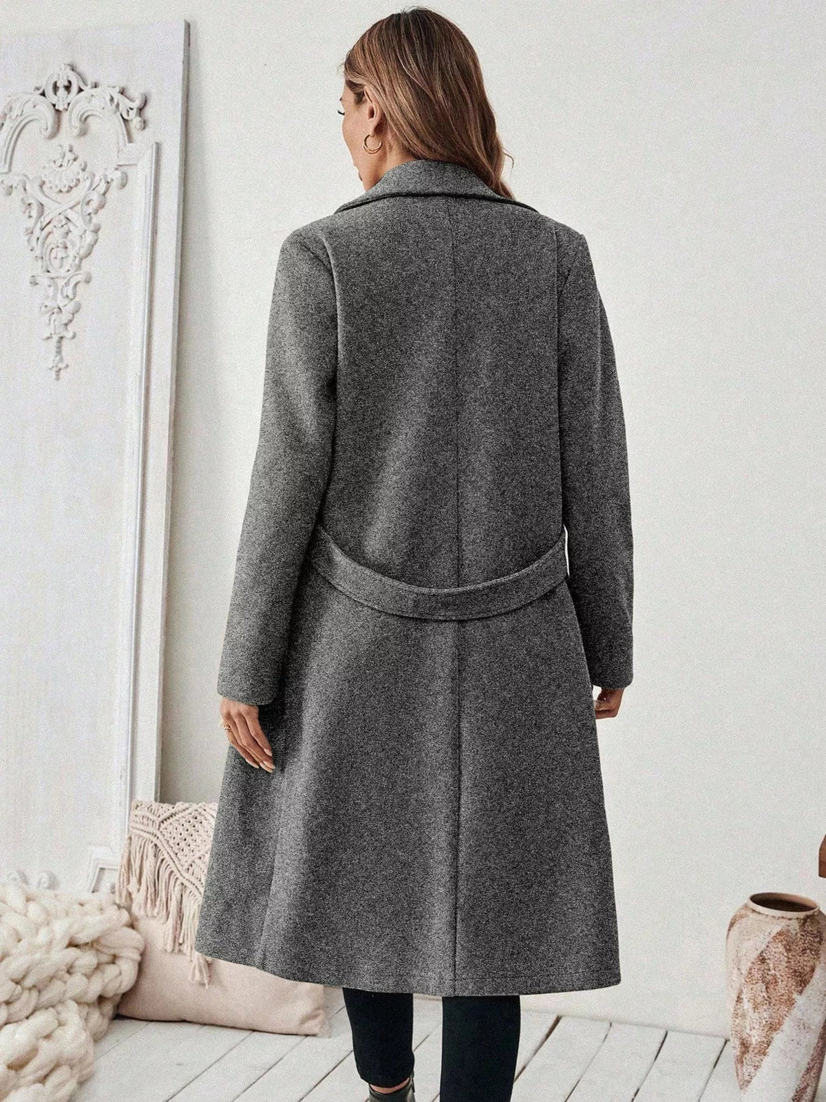 Lapel Collar Longline Coat