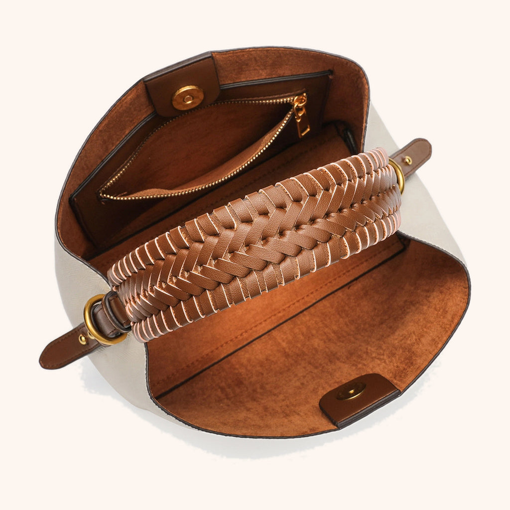 Sac Cabas Tressé Paille Beige