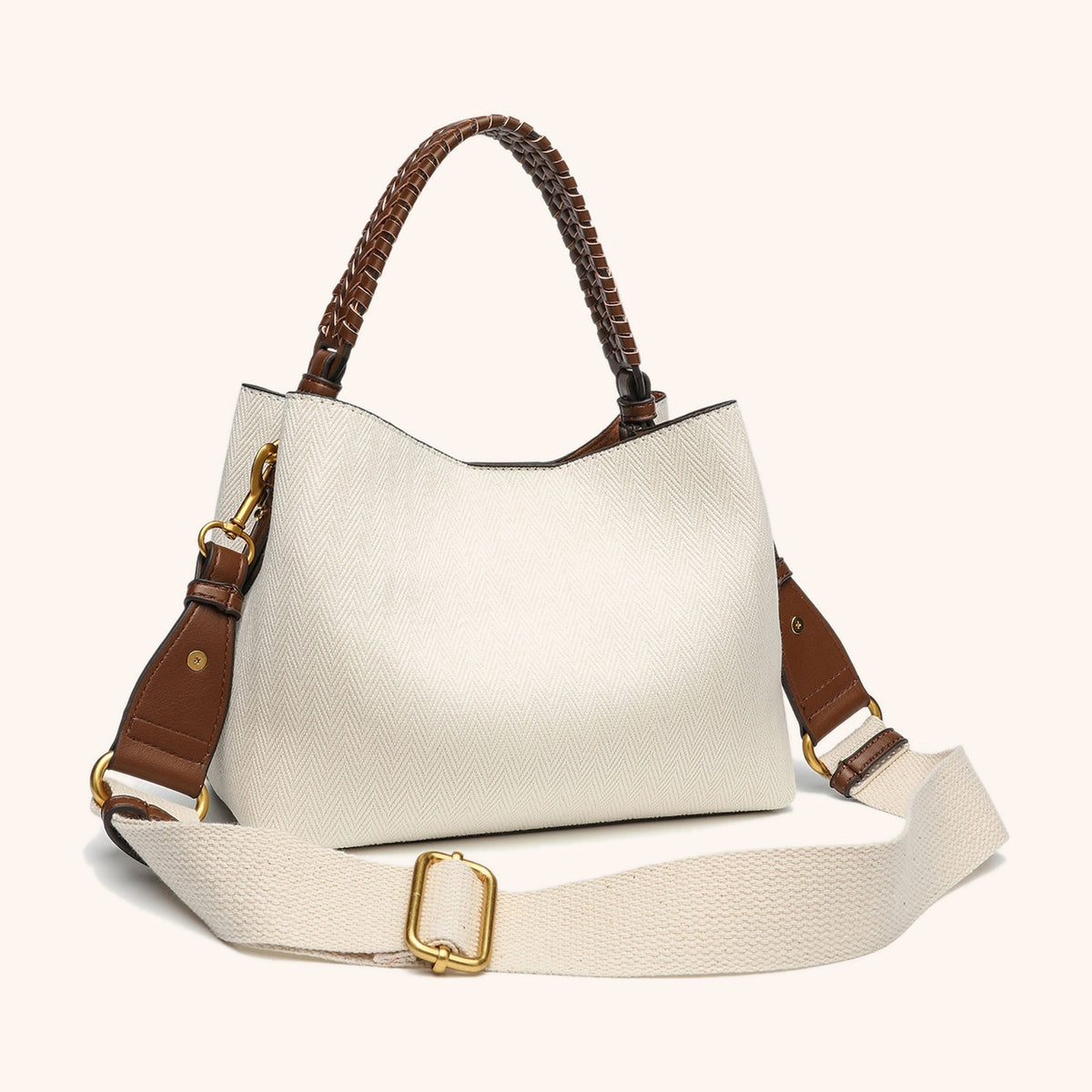 Sac Cabas Tressé Paille Beige