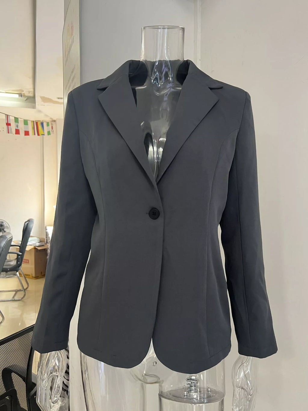 Slim-Fit Single-Button Casual Blazer