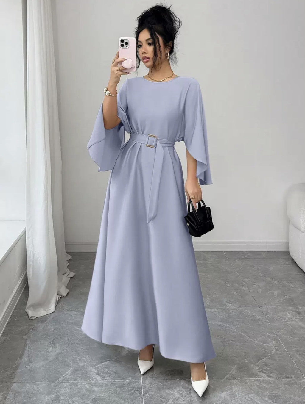 Constance — Flared-Sleeve Maxi Dress