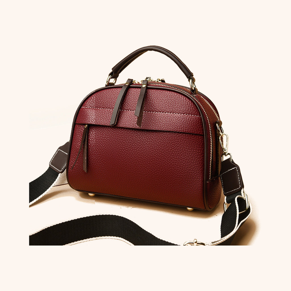 Sac à Main Bowling Cuir Grainé Bandoulière Amovible