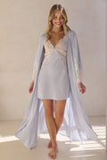 Peyton Long Robe  - Eggshell Blue