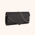 Pochette de Soirée Enveloppe Pailletée à Chaîne Dorée