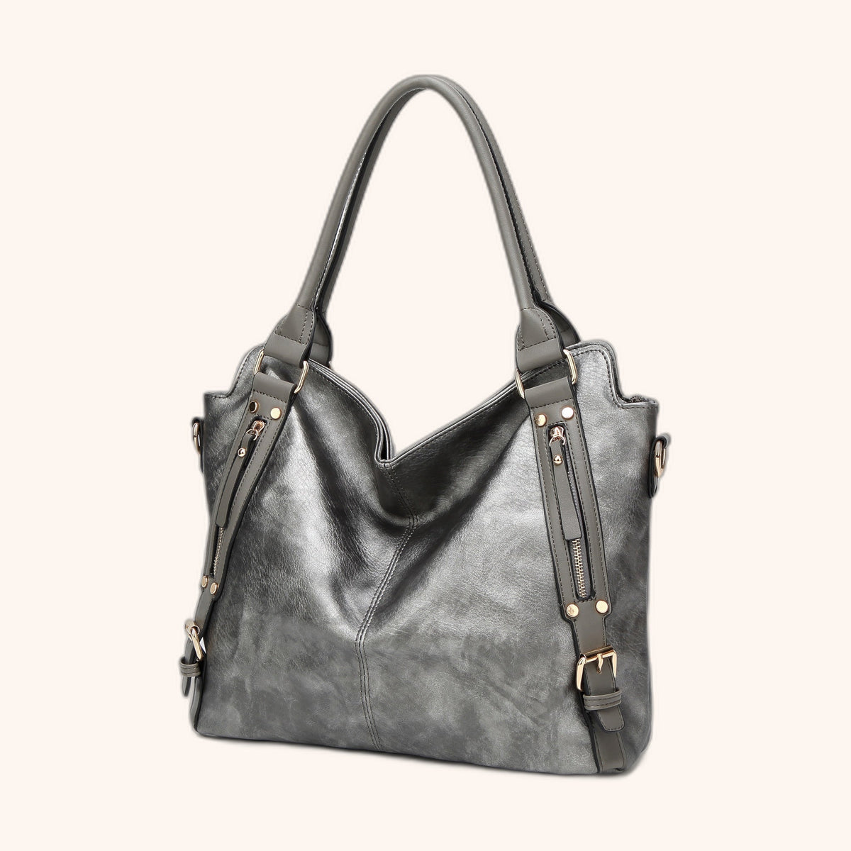 Sac Hobo Souple Anses Zippées