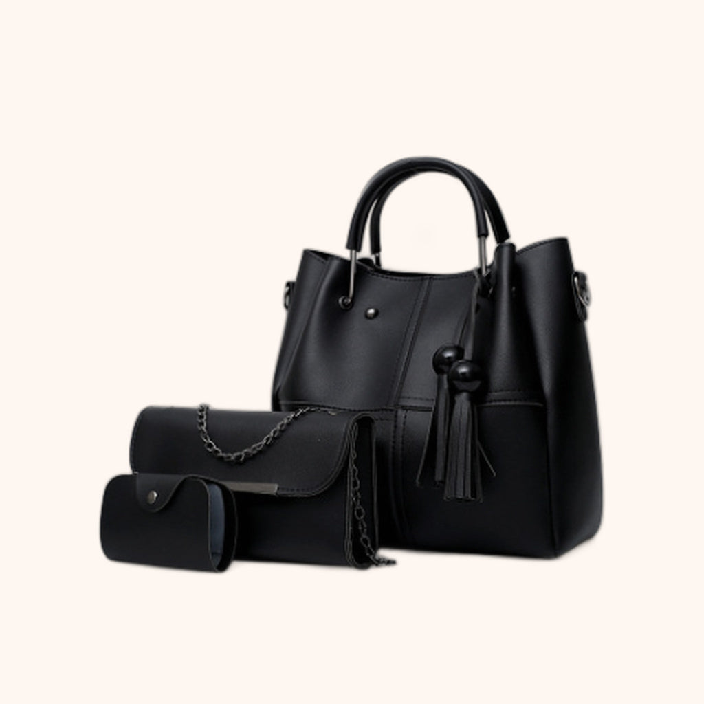 Sac Cabas 3 Pièces à Pompons