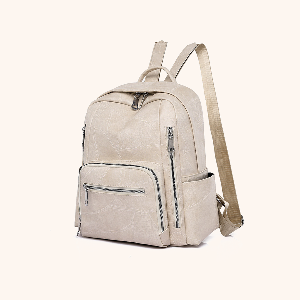 Sac à Dos Cuir Vegan Matelassé Multipoches